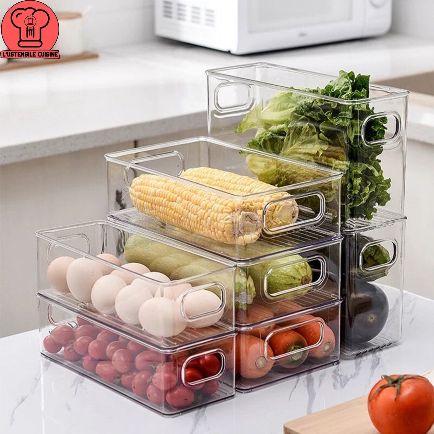 RANGEMENT FRIGO| Easy-Box™ Boîtes de Rangement Empilantes - L'USTENSILE CUISINE