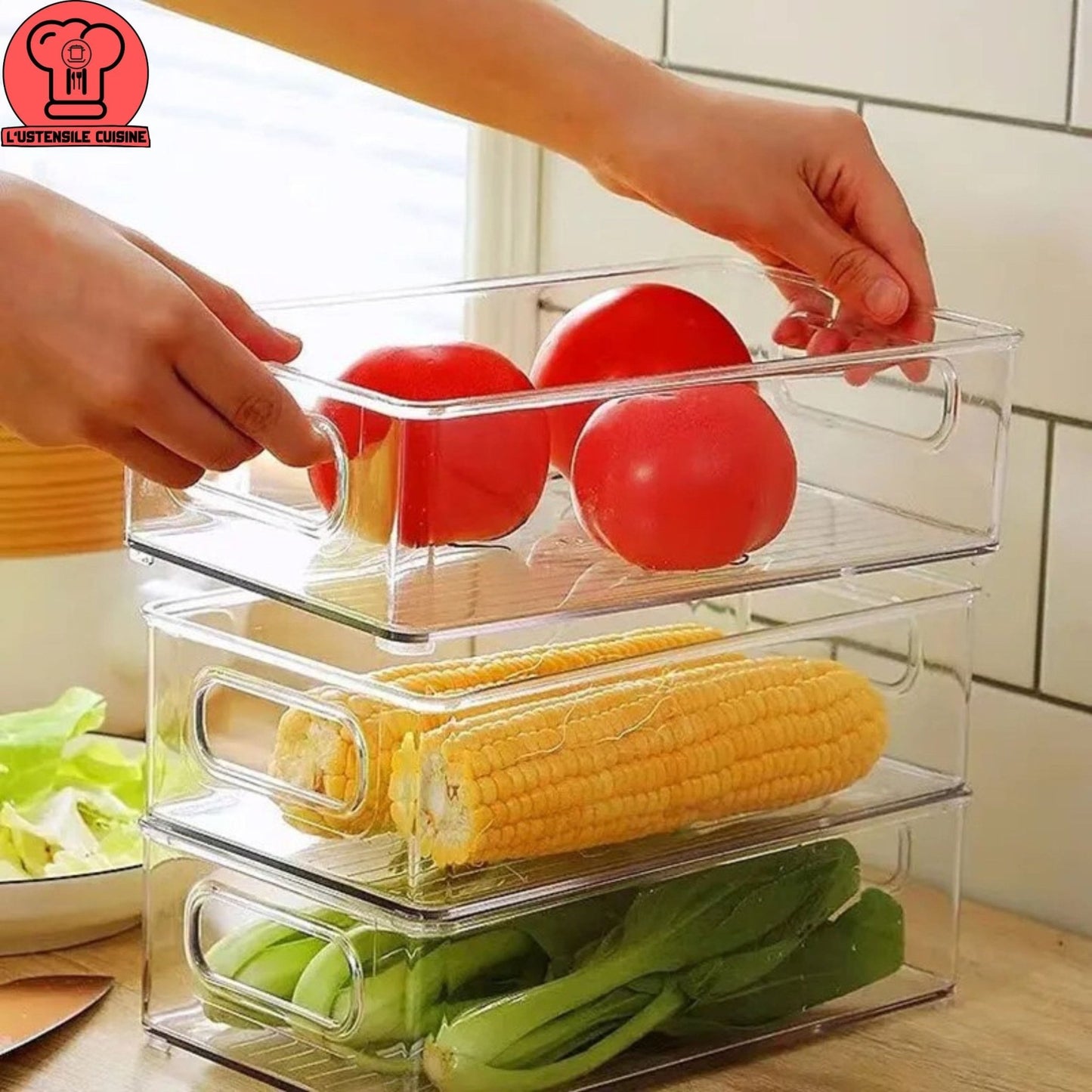 RANGEMENT FRIGO| Easy-Box™ Boîtes de Rangement Empilantes - L'USTENSILE CUISINE