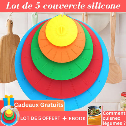 COUVERCLE SILICONE (LOT DE 5) | Couvre-Magic™