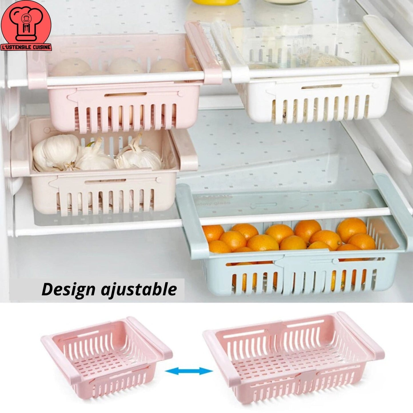 RANGEMENT FRIGO| Coulisse-Range™ - L'USTENSILE CUISINE